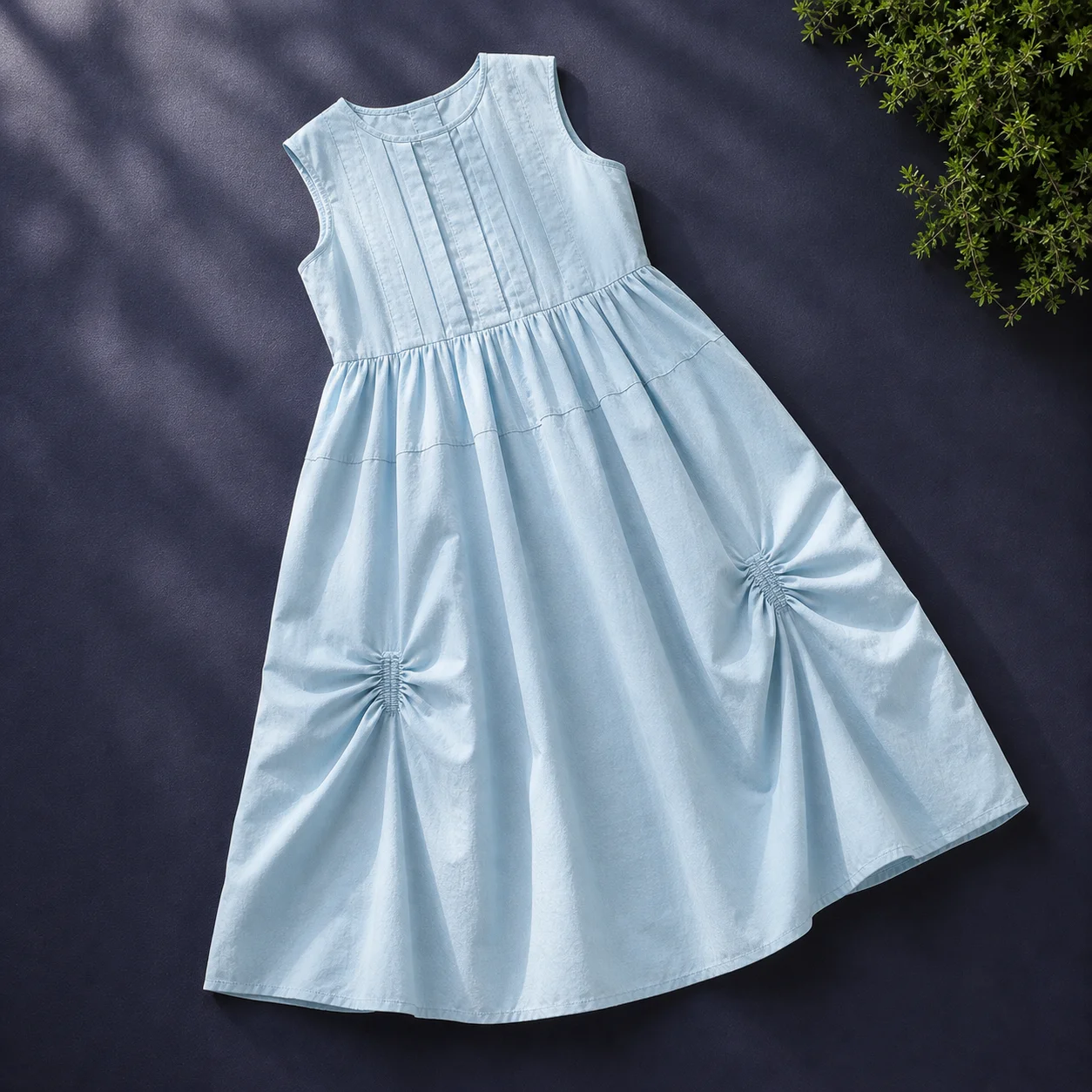 Girls Dresses For Girls Blue Sleeveless Loose Flowy Maxi Casual Everyday Summer Vacation Sundress Kids Clothes 6 7 8 9 10 11 12
