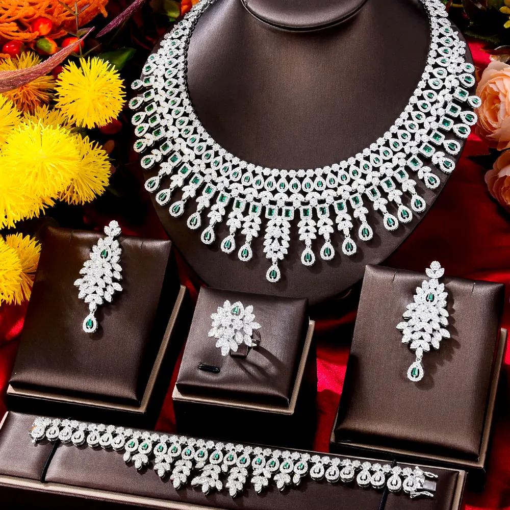 GODKI Famous Brand UAE Luxury Saudi Arabic Jewelry Set For Women Wedding Party Zircon Crystal Dubai Bridal Jewelry Set Gift 2022