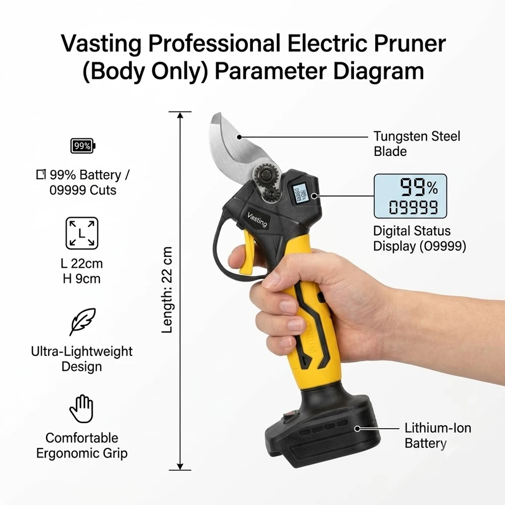 Cordless Brushless Electric Pruning Shears LED Display Compatible with Makita 18V Battery Professional Electric Garden Scissors - view 3