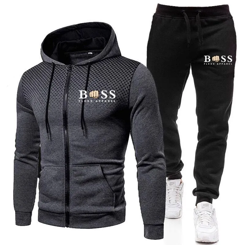 Nueva chándal de moda para hombre, Sudadera con capucha, ropa de gimnasio para Fitness, conjunto para correr, ropa deportiva, chándal para hombre,