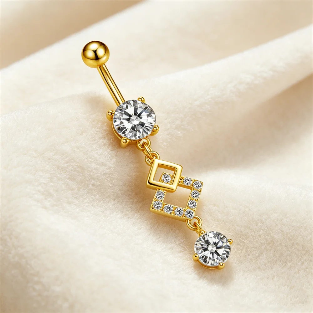 Round White Zircon Stone Tasse - огляд і ціна Body Jewelry Women