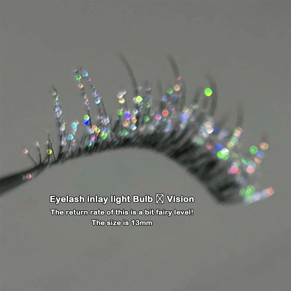 Colorful Rhinestone Rhinestone False Eyelashes Dazzling Cross Strip False Eyelashes Fluffy Texture C-Curved Eyelashes