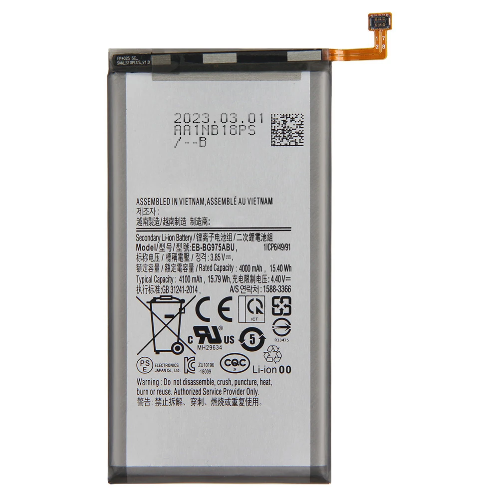 EB-BG975ABU de batería de repuesto para Samsung Galaxy S10 +, S10 Plus, SM-G9750, SM-G975F, SM-G975U, SM-G975W