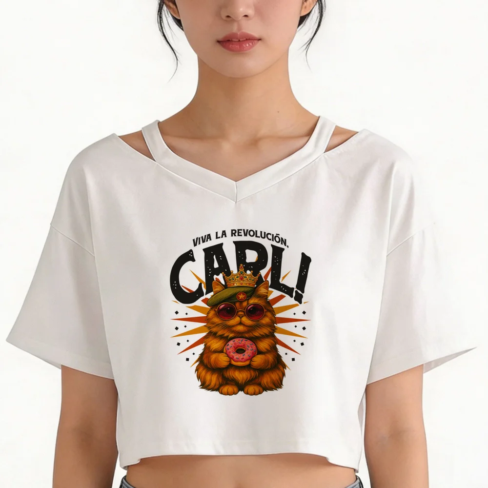 Dungeon Crawler Carl cropped top female baddie 2000s harajuku japan t-shirt kawaii vintage goth jojifuku meme