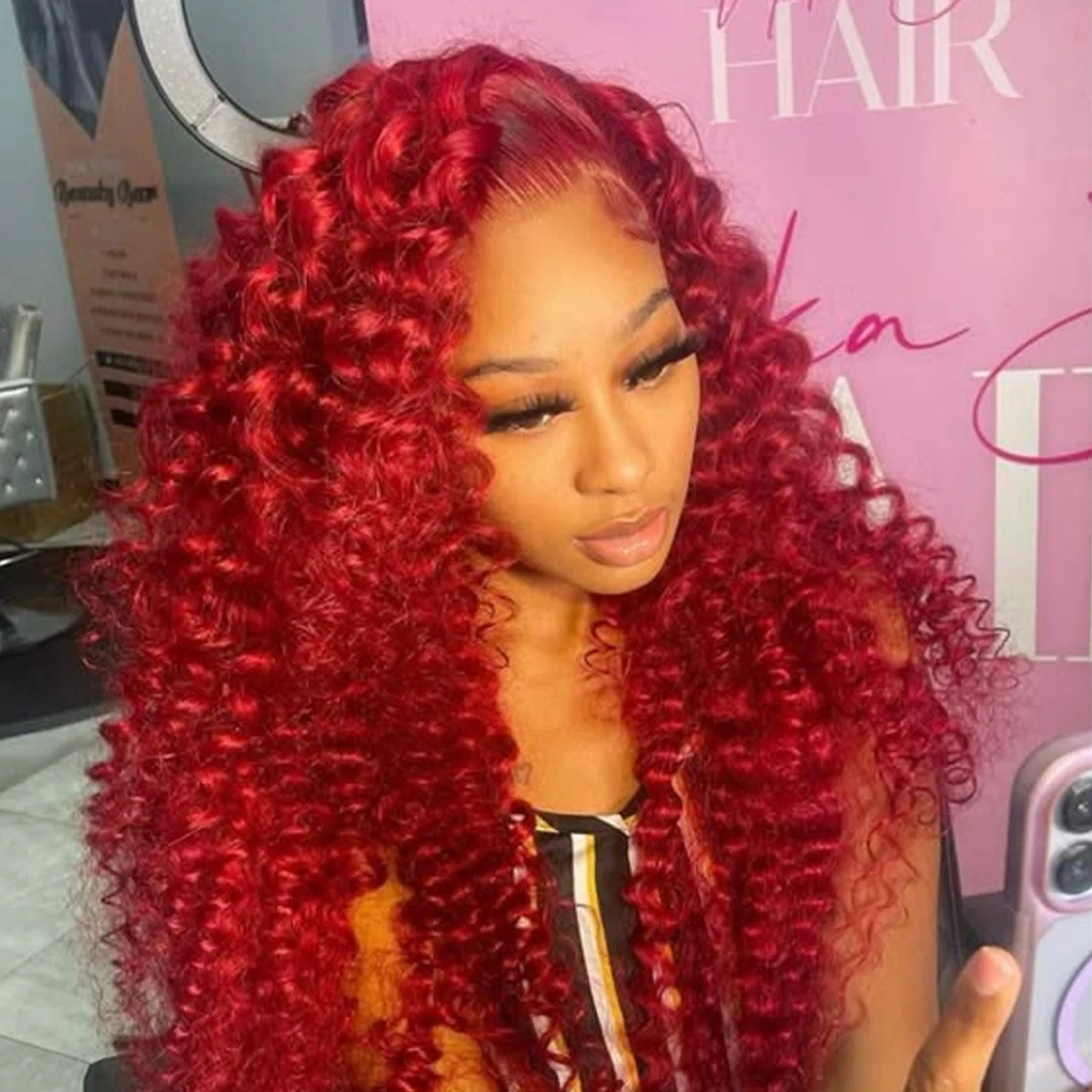 Red Glueless Wigs Human Hair Pre Plucked Hot Red Wig Human Hair Deep Wave HD Lace Front Wigs Human Hair 180% Density for Women 2