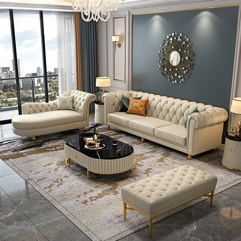 

Nordic Modern Leather Sofas Luxury Sectional Single Loveseat Lounge Couch 3 Piece Designer Divano Soggiorno Furniture Home