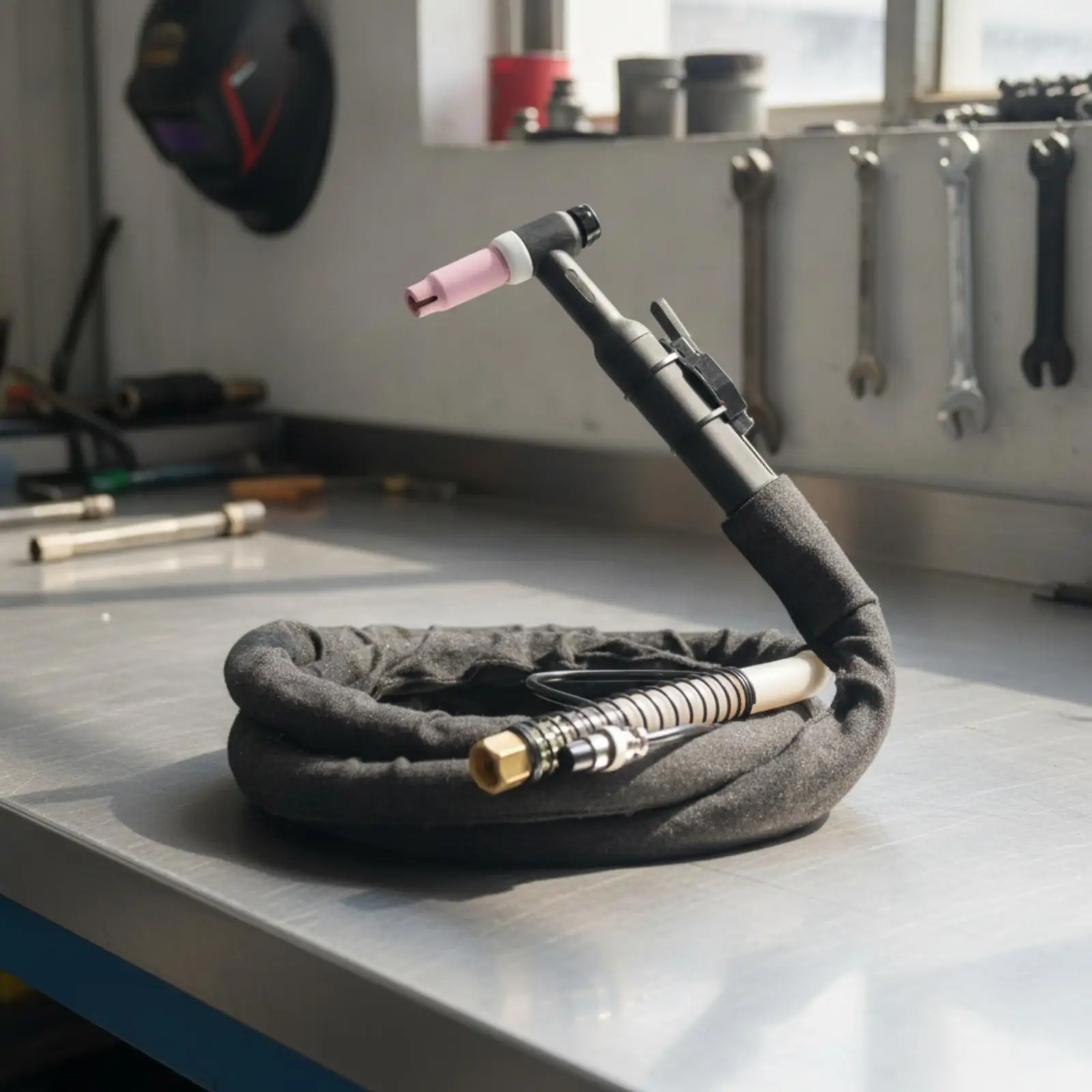 TIG Fabrication Torch with Nut Connector Air-Cooled WP-26 Fabrication Torch Welder Heat-Resistant High-Frequency for Welders
