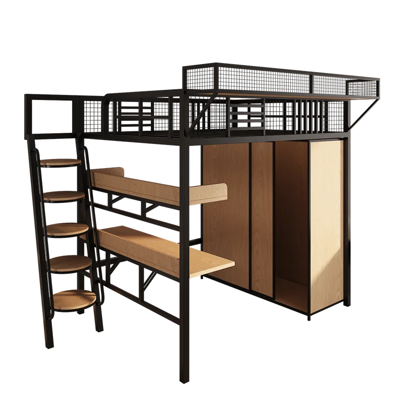 

Elevated bed two-layer suspended be d duplex bed empty single upper loft b ed small apartment under the bed cabinet