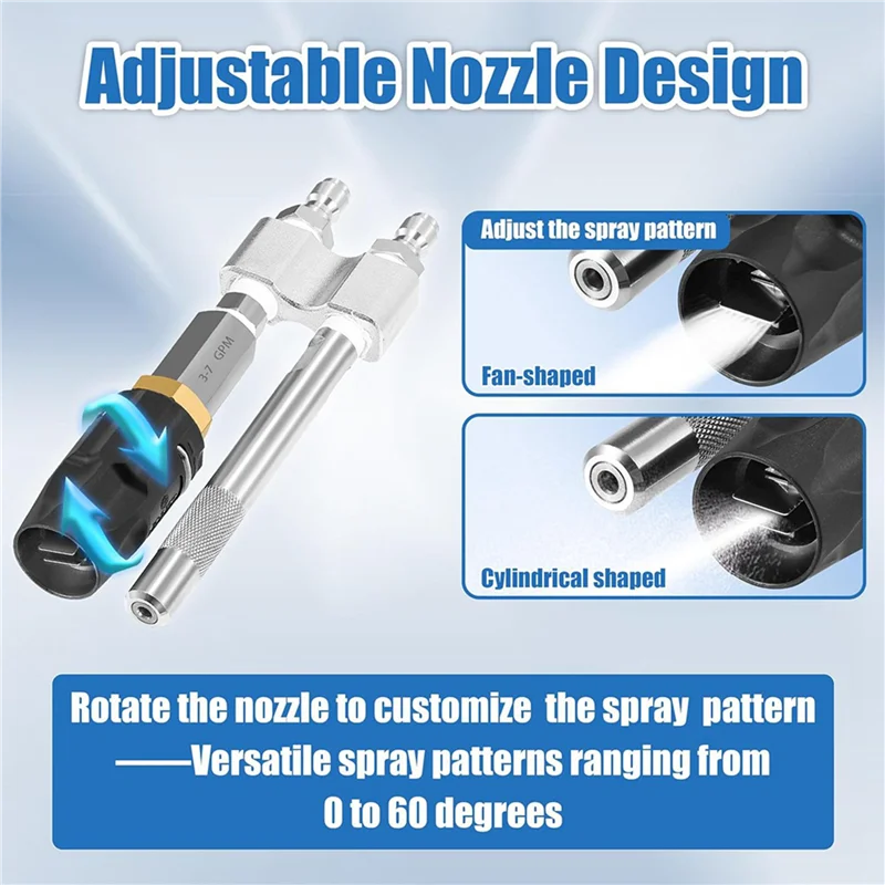MCGS-2X غسالة الضغط الكيميائية طرف M5 فوهات تويست، مطلق كيميائي طويل المدى لـ 3-7 GPM، توصيل سريع 1/4 بوصة #5