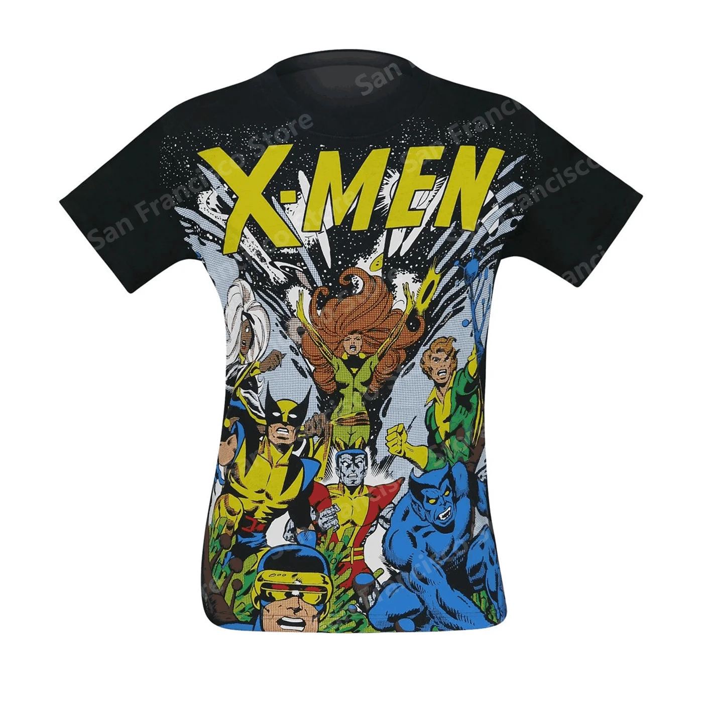 Summer Marvel X-Men Characters Lineup New Sublimation Boy Art T-Shirt KID/Adult Short Sleeve Crew Collar Casual Street Wear