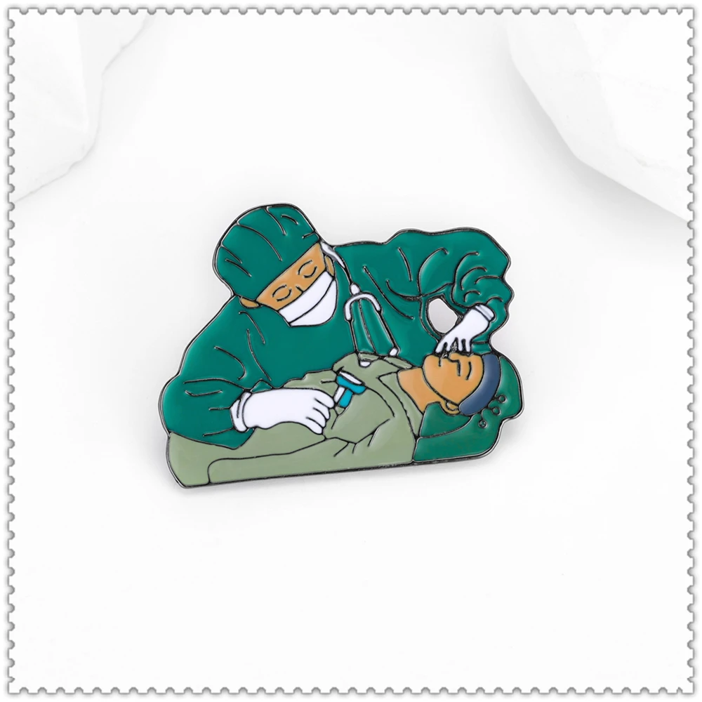 Hanreshe Medical Surgeon Enamel Pin Men Surgery Doctor Brooch Medicine Jewelry for Backpack Lapel Bag Badge Accessories