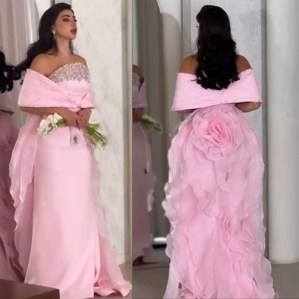 Customized Classic Jersey Sequined A-line Off-the-shoulder Long Dresses Bespoke Occasion Fashion Intricate