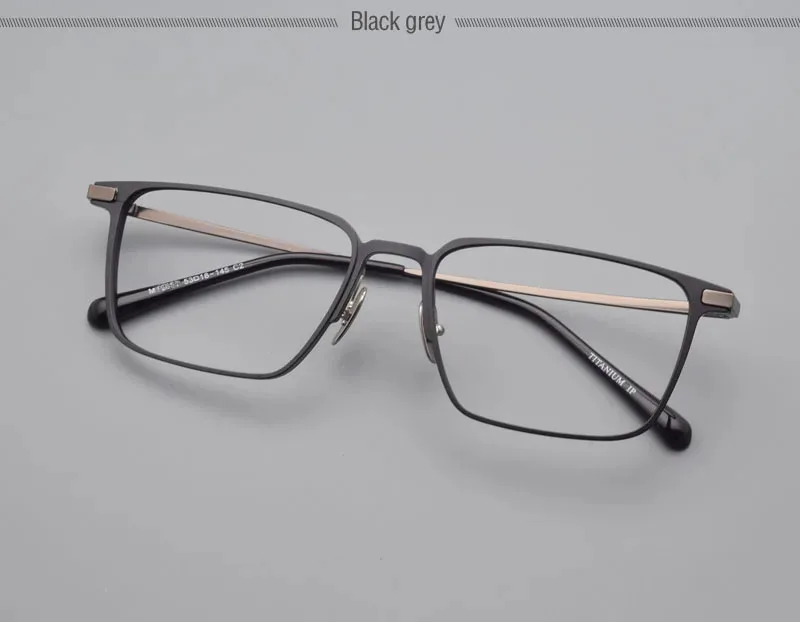 Ultraleichte Vollformat-Brille aus reinem Titan, Aluminium, Myopie für Männer, optische Brillen mit Sehstärke, hochwertig, 53 18 – Detail 6