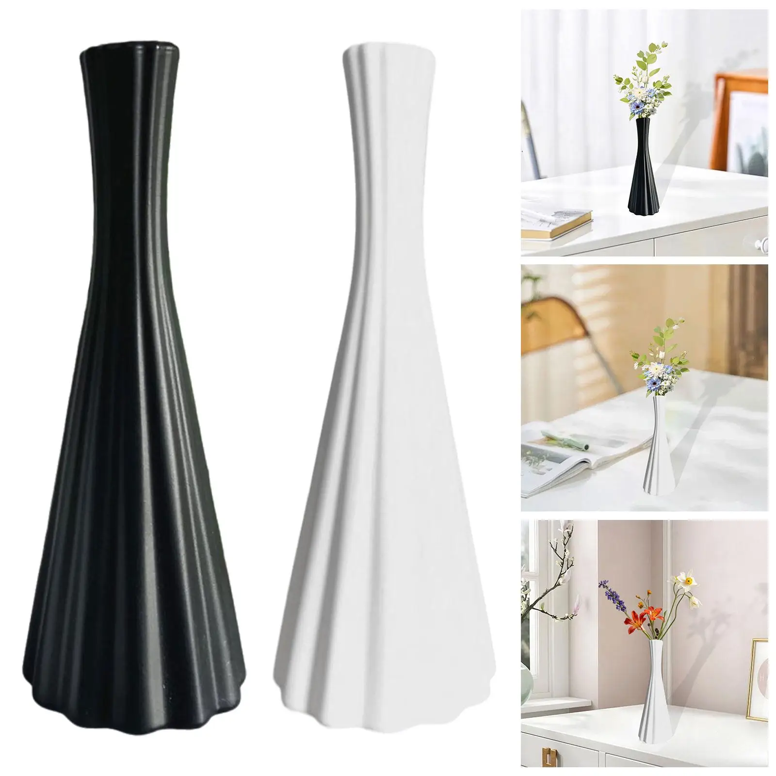 Hohe Blumenvase, elegante Tischvase, Herzstück, Vase im modernen Stil für Büro, Heimdekoration, Arrangement