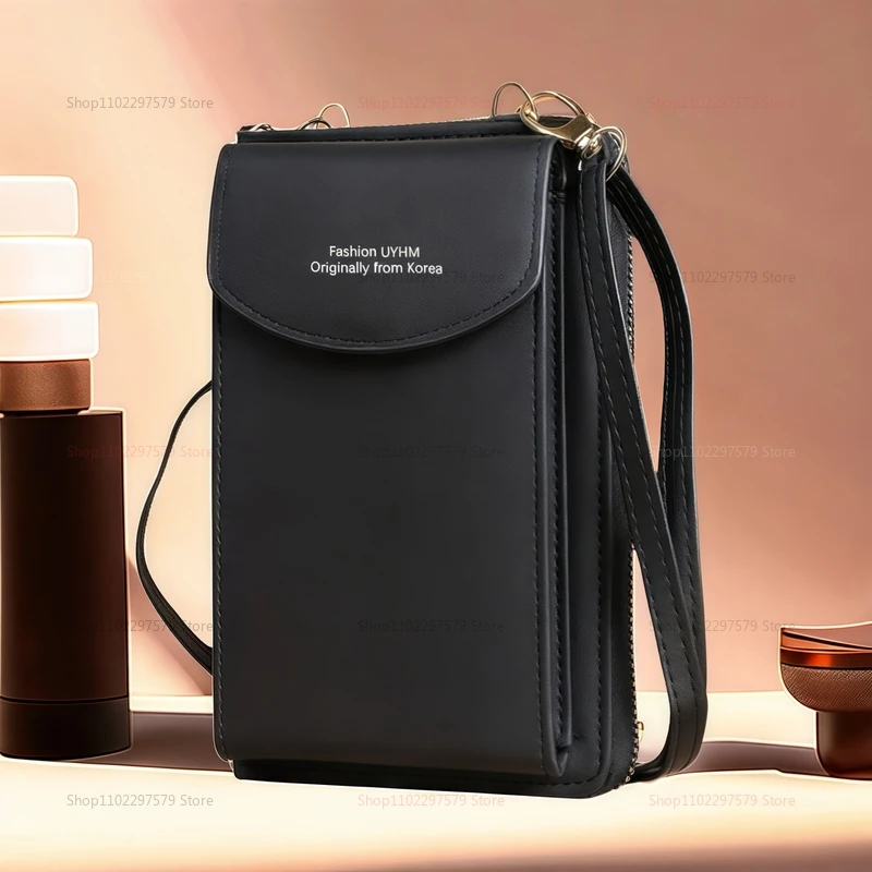 

2025 New Style Long Neck Women's Handbag Large Capacity Crossbody Wallet Mobile Phone Purse Zipper Solid Color Stylish Bag