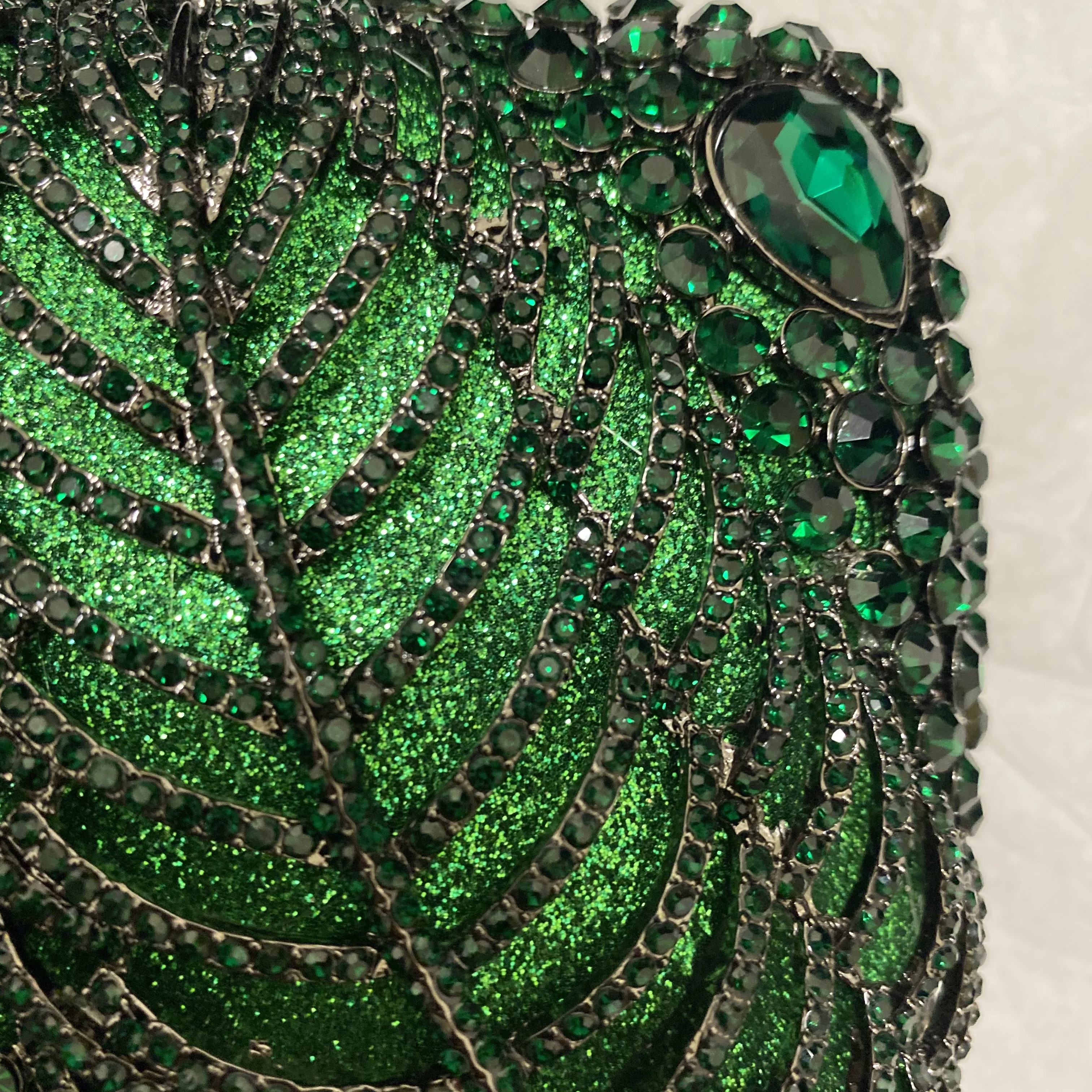 Large Green Stone Crystal Evening Bag Luxury Women’s Rhinestone Wedding Party Clutches Bling Ladies Diamond Hard Phone Handbags