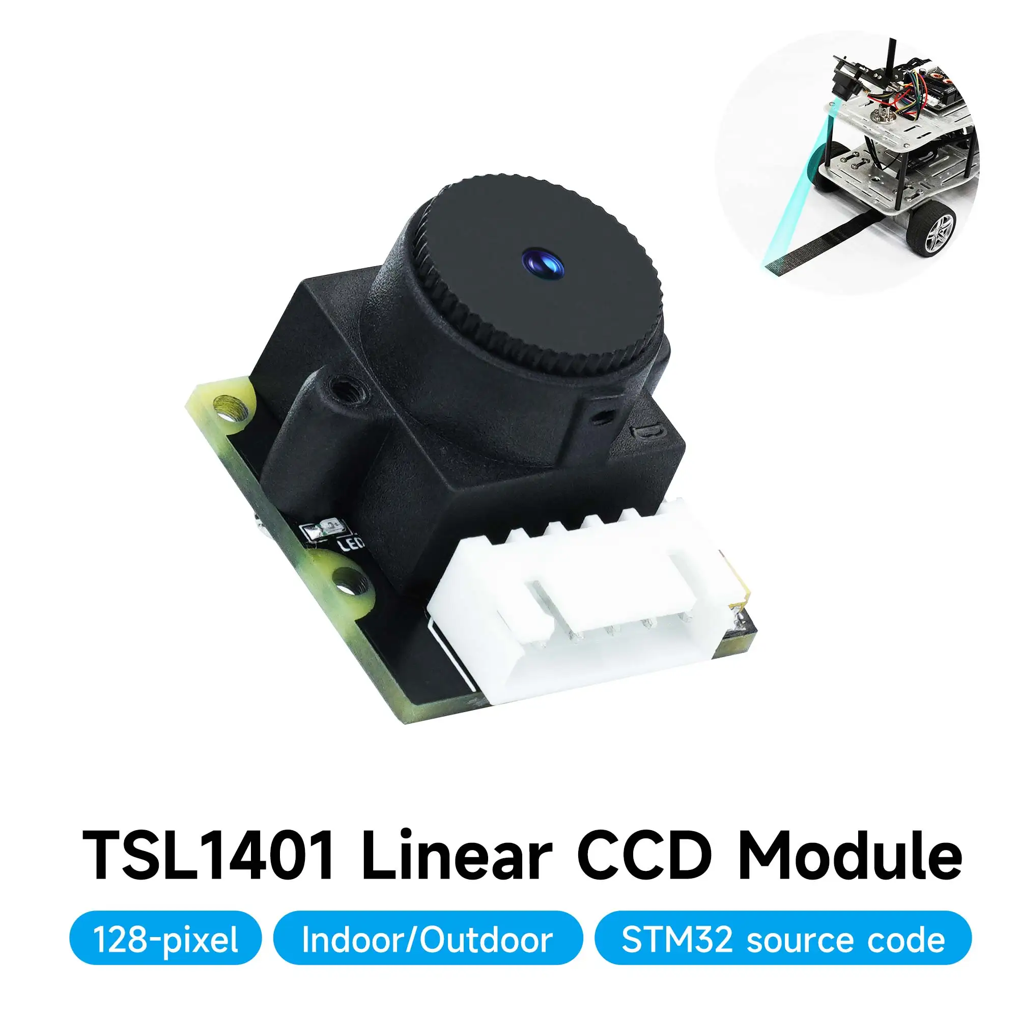 Yahboom TSL1401 Linear CCD กล้องโมดูล 128 พิกเซล 5IN-XH2.54 พอร์ตสําหรับ STM32 สมาร์ทรถติดตามความสูงวงเล็บสําหรับเลือก