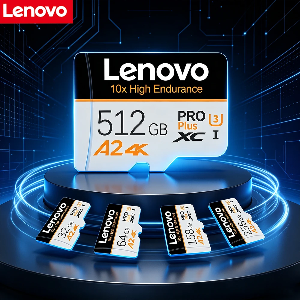 Lenovo High-Speed Micro SD Card 512GB 128GB 256GB 64GB A2 U3 4K SDXC Memory TF Card for Monitor Drone 4K Video Support