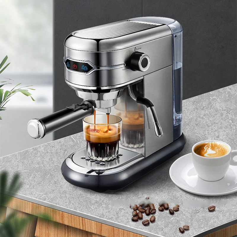 1.1L Coffee Maker Cafetera 19 Bar Inox Semi Automatic Super Slim ESE POD& Powder Espresso Cappuccino Machine Hot Water H11