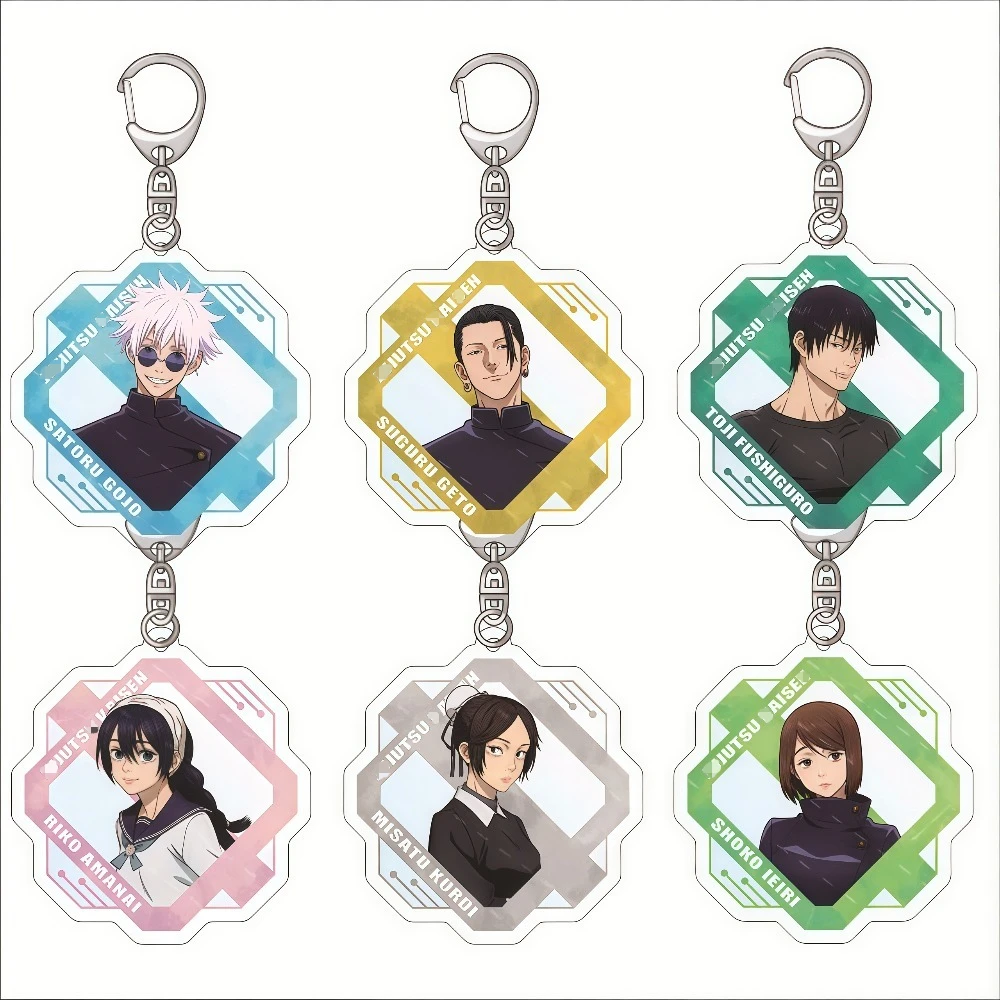 

For Anime Peripheral Gojo Fushiguro Ieiri Kuroi Amanai Acrylic Key Chain Cartoon Cute Backpack Pendant Creativity Festival Gift