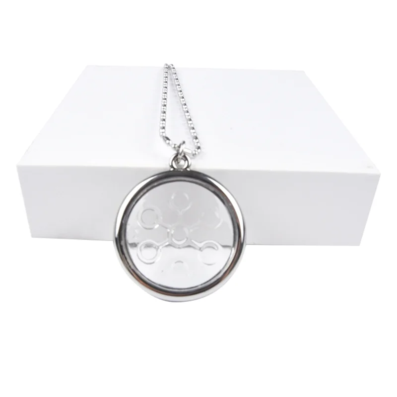 EBUTY BIO Glass Pendant Elegant Jewelry Health Stainess Steel Circle Protector & Chain Gift Charms In Stock