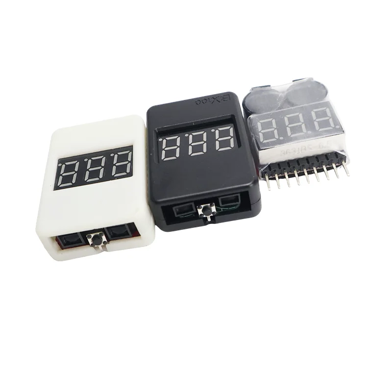 Zumbador de pantalla de voltaje RC, alarma de bajo voltaje de batería BX100 1S-8S, probador de medidor, Monitor de batería Lipo para Dron de coche RC, 2 uds.