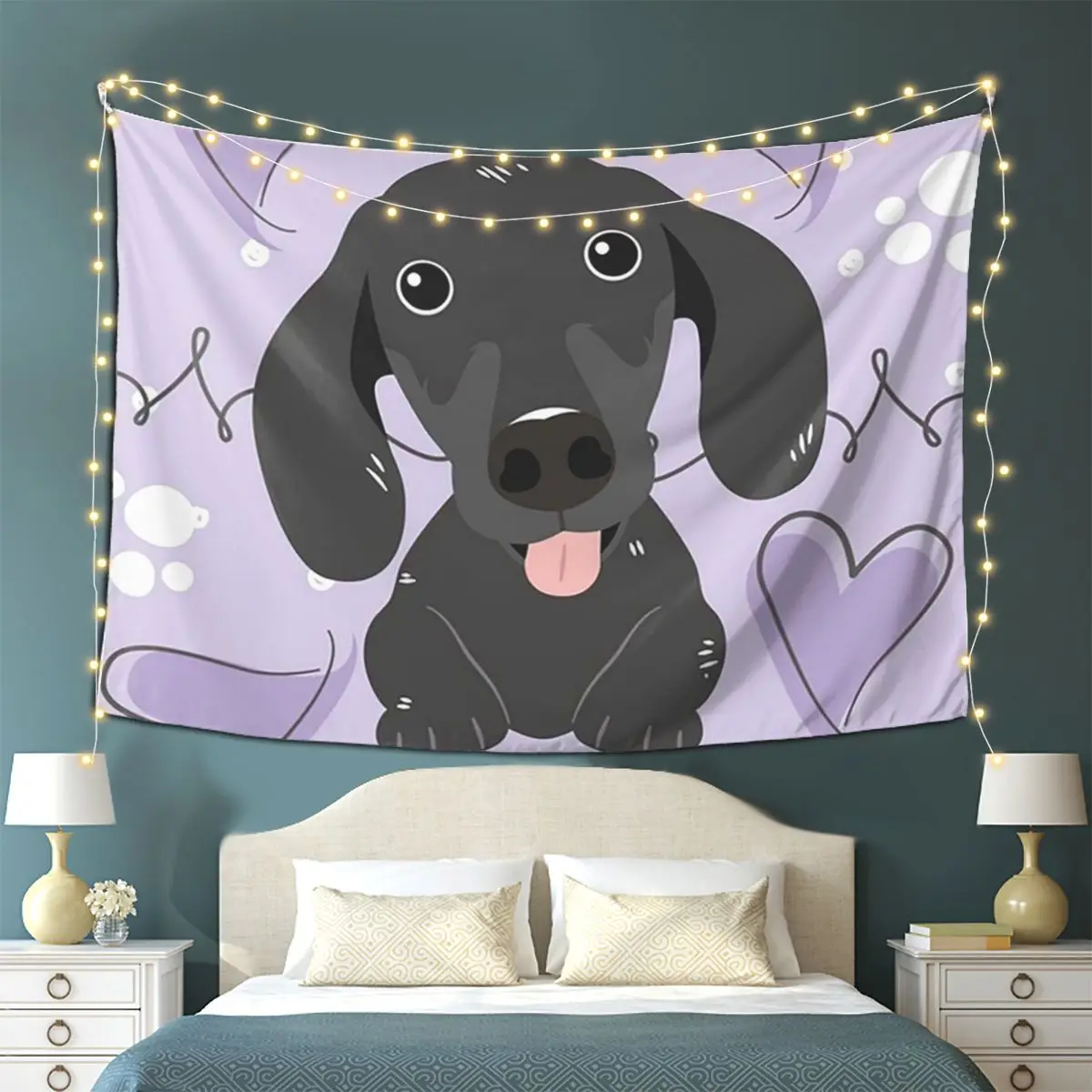 

Dachshund Dog Tapestry Wall Hanging Aesthetic Home Decoration Tapestries for Dorm Room
