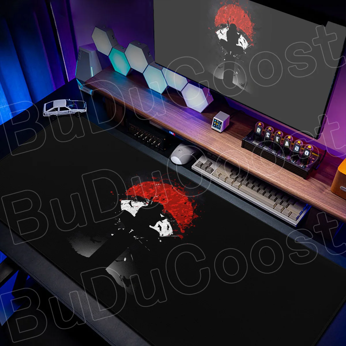 

Minimalism Naruto Uchiha Logo Black Mouse Pad 900x400mm Gamer Keyboard Deskmat Office Anti-slip HD Print Student Writing Cushion