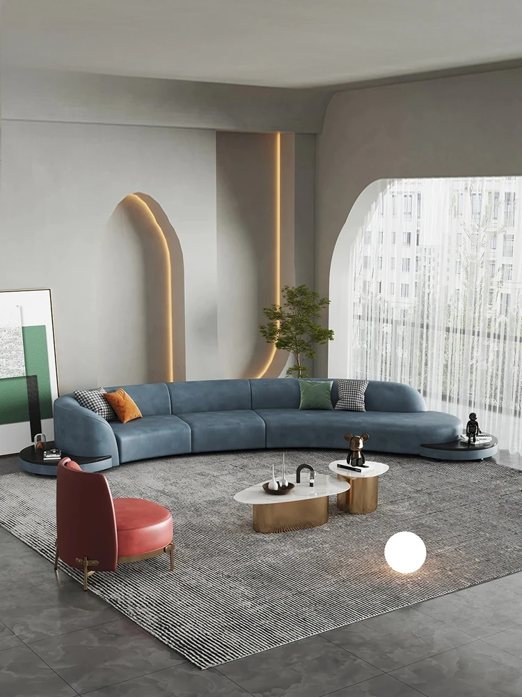 Minimalist Sofa Living Room Modern Minimalist Semi-circular Combination Technology Cloth Special-shaped Luxury Designer Furnitur