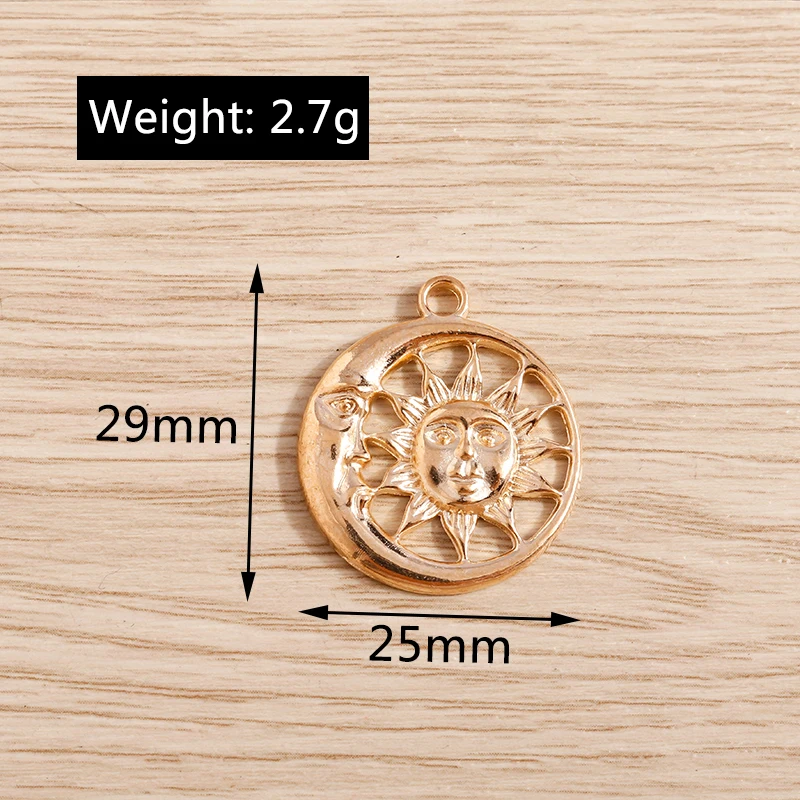 Tusember 10 Stück 28 x 34 mm niedliche Mond-Anhänger aus Legierung für die Schmuckherstellung, Halskette, Ohrringe, Armband, DIY, handgefertigtes Kunsthandwerk – Detail 5