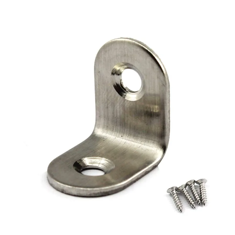Thickened Stainless Steel Angle Brackets with Screws, Shelf Supports & Connectors, 90 - Degree L - shaped Right - Angle Brackets