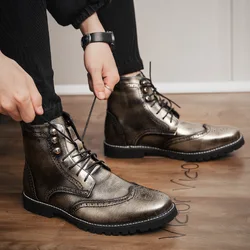 Trendy Men's Boots 2022 Autumn and Winter New High-top Fashion Men's Shoes British Retro Casual Business Men's Boots