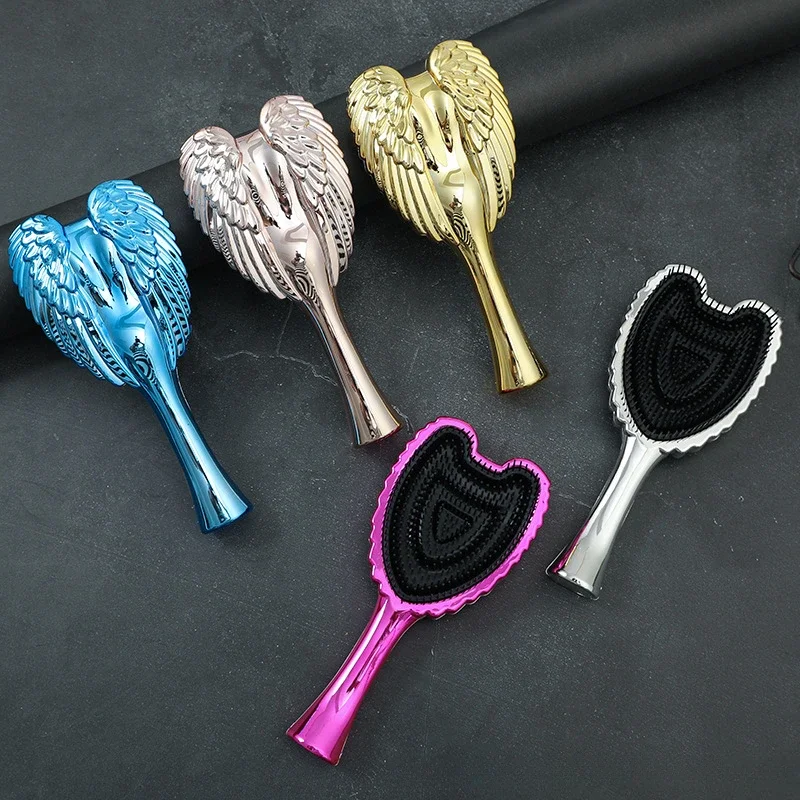 1 PC MINI Detangling แปรงผม Handle Magic Anti-Static Tangle Angel Hairbrush หวีนวดหวี Salon Hairdressing เครื่องมือจัดแต่งทรงผม