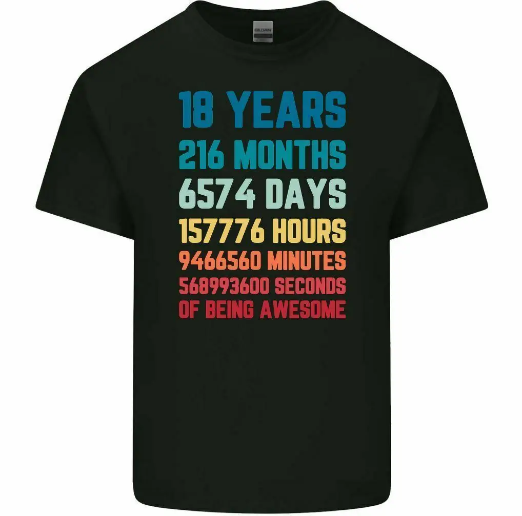 18th Birthday T-Shirt 2006 Mens Funny YEARS MONTHS OF BEING AWESOME 18 Year Old