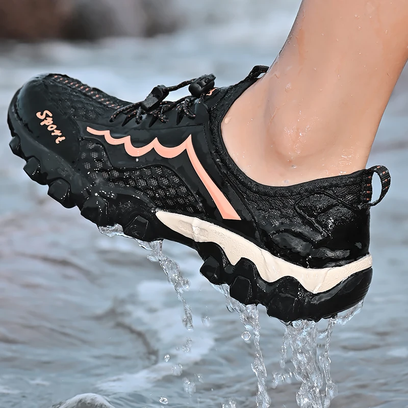 Mens Mountain Trekking Shoes Summer Mesh Breathable Men Hiking Shoes Outdoor Male Sports Sneakers Quick-dry Water Shoes