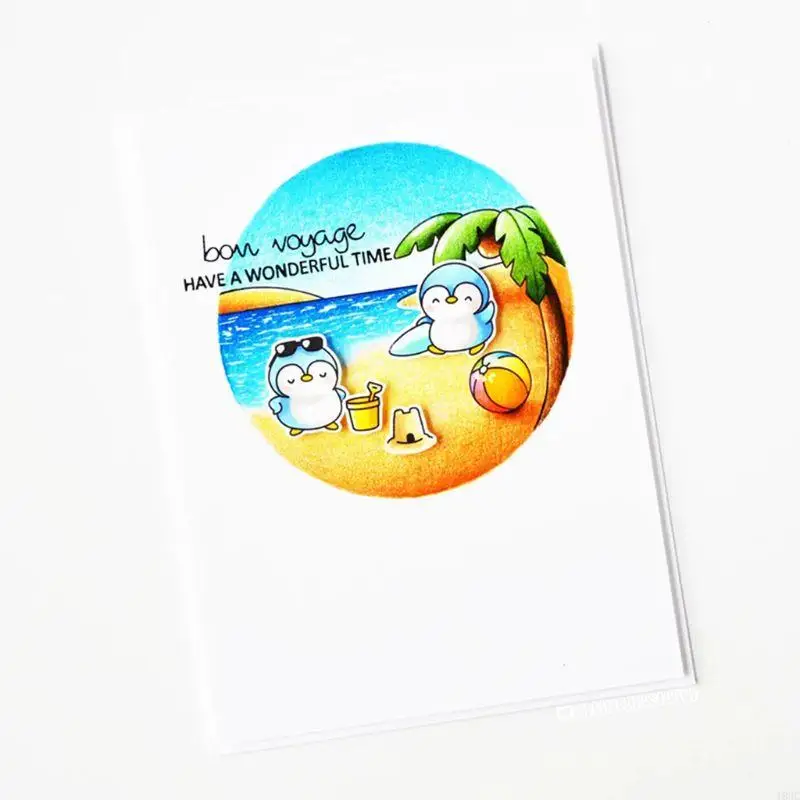 103C 펭귄 금속 절단 DIY 저널링 사진 앨범 공예 스탬프와 함께 다이.