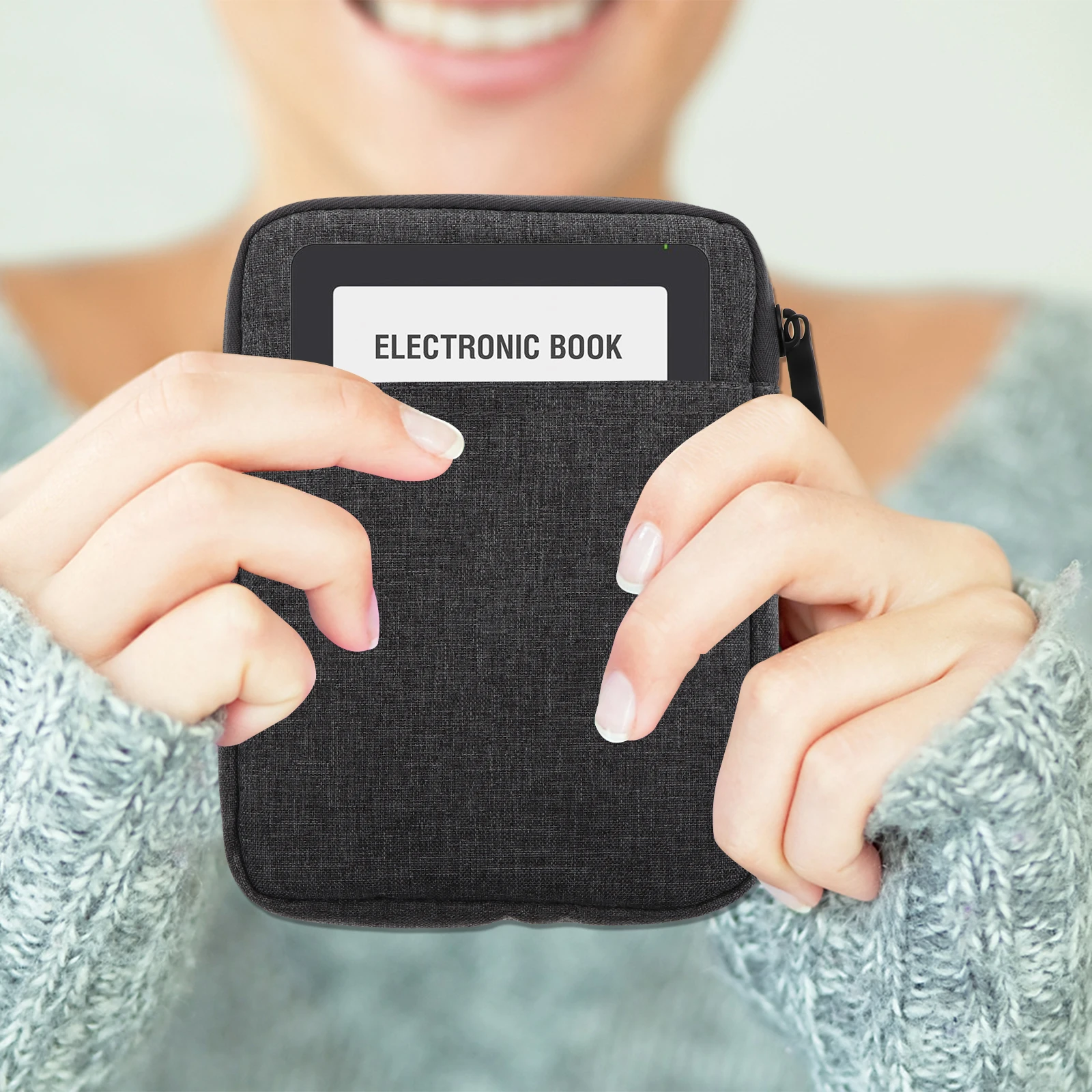 

Ebook Protective Cover Ereader Case Ultra Thin Space Cotton Anti Shock Washable with Pocket for Earphone Storage Gift Durable