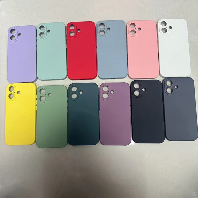 

50PCS/ For iPhone 16 15 14 13 12 11Pro Max 7 8 Plus X XR XS Max Luxury Original Liquid Silicone Soft Cover Shockproof Phone Case