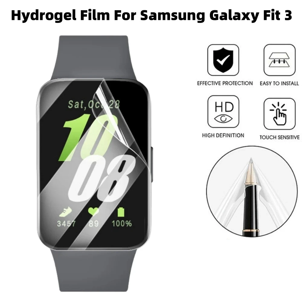 فيلم هيدروجيل لسامسونج غالاكسي فيت 3 ، مضاد للخدش ، لينة ، تبو ، واضحة ، حامي الشاشة لسامسونج غالاكسي fit3 ، وليس الزجاج
