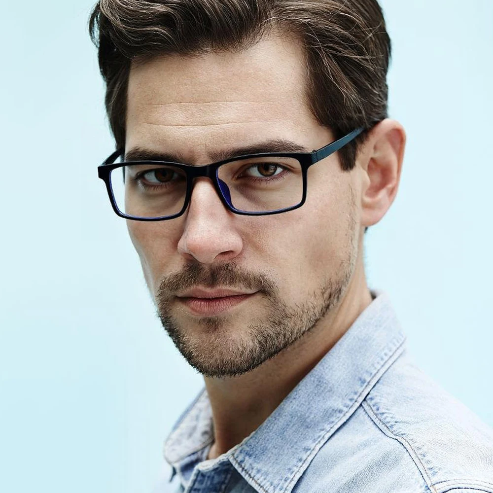 Klassische quadratische Lesebrille Männer Frauen Retro schwarze Presbyopie-Brille Anti-Blaulicht intelligente progressive Brille – Detail 1
