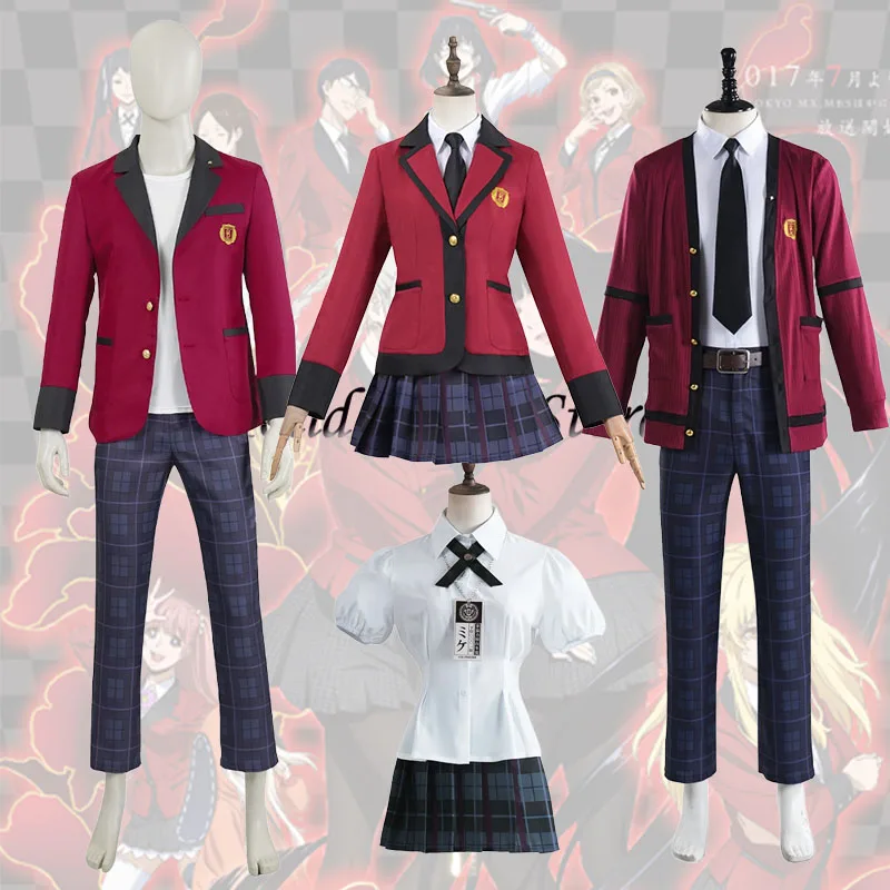 

Movies Yumeko Jabami Cosplay Costume Ryota Suzui Student JK School Uniform Anime Halloween Party Outfit Props For Women Men