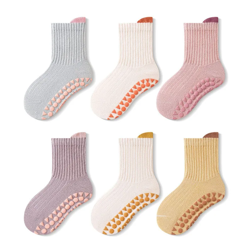 3 Paar Kindersocken für Jungen und Mädchen, Niedliche, Bequeme, Atmungsaktive, Rutschfeste Bodensocken für Babys und Kleinkinder – Detail 3
