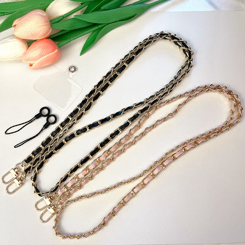 

Phone Straps Anti-lost Lanyard Camera USB Holder Mobile Phone Accessories Crossbody Chain Black Color Total Length 120CM