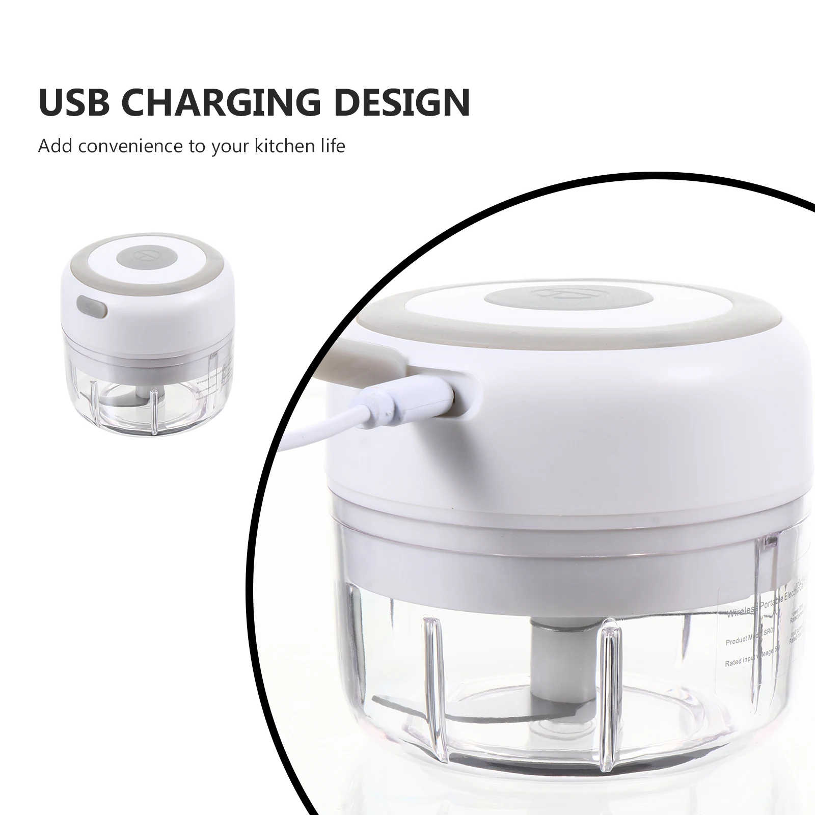 

Garlic Chopper Stainless Steel Wireless Mini Food Chopper Usb Rechargeable For Vegetables Crusher Kitchen Gadget