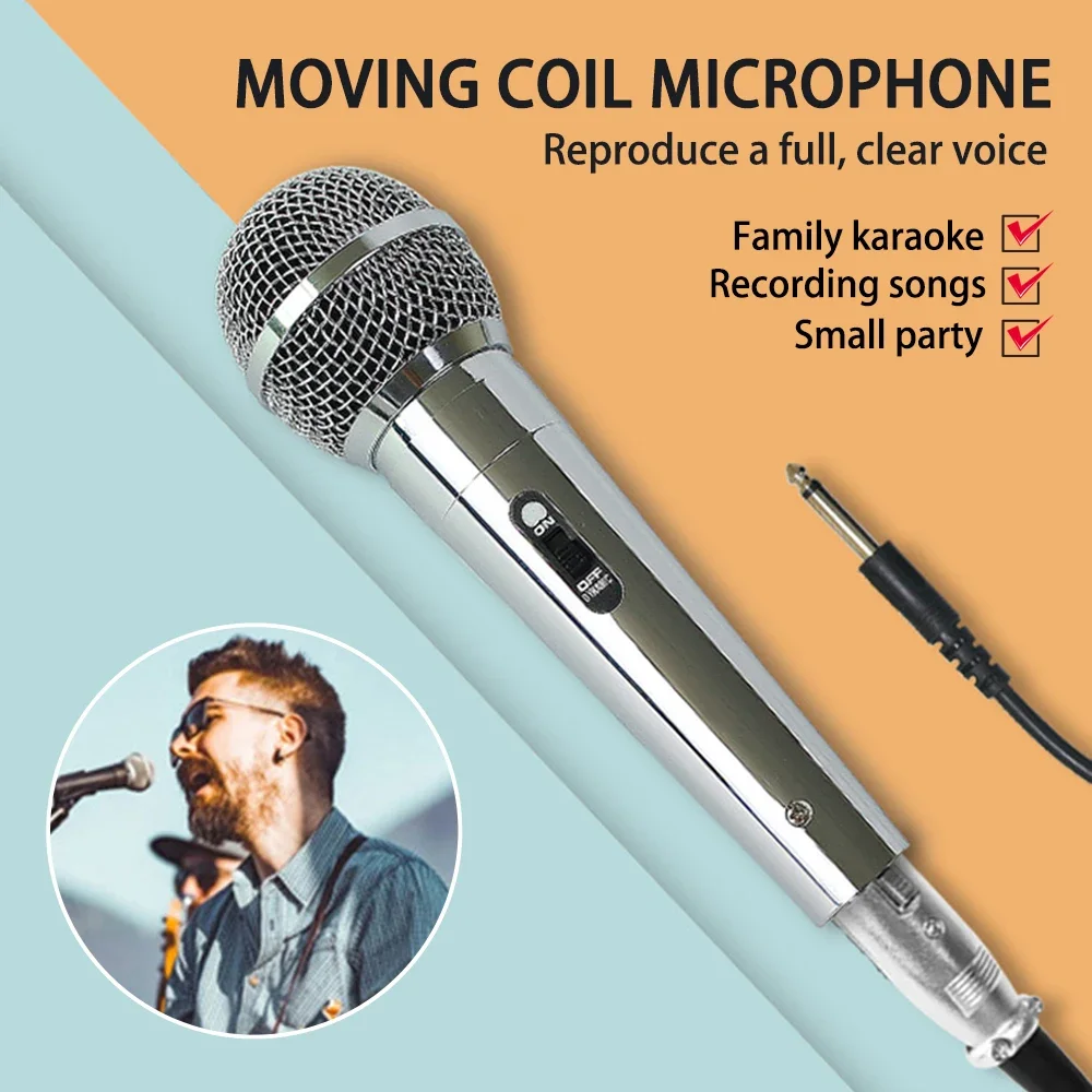 Cardioid Dynamic Microphone for Stage Singing Professional Wired Mic for Karaoke Live Streaming Studio High-fidelity Sound