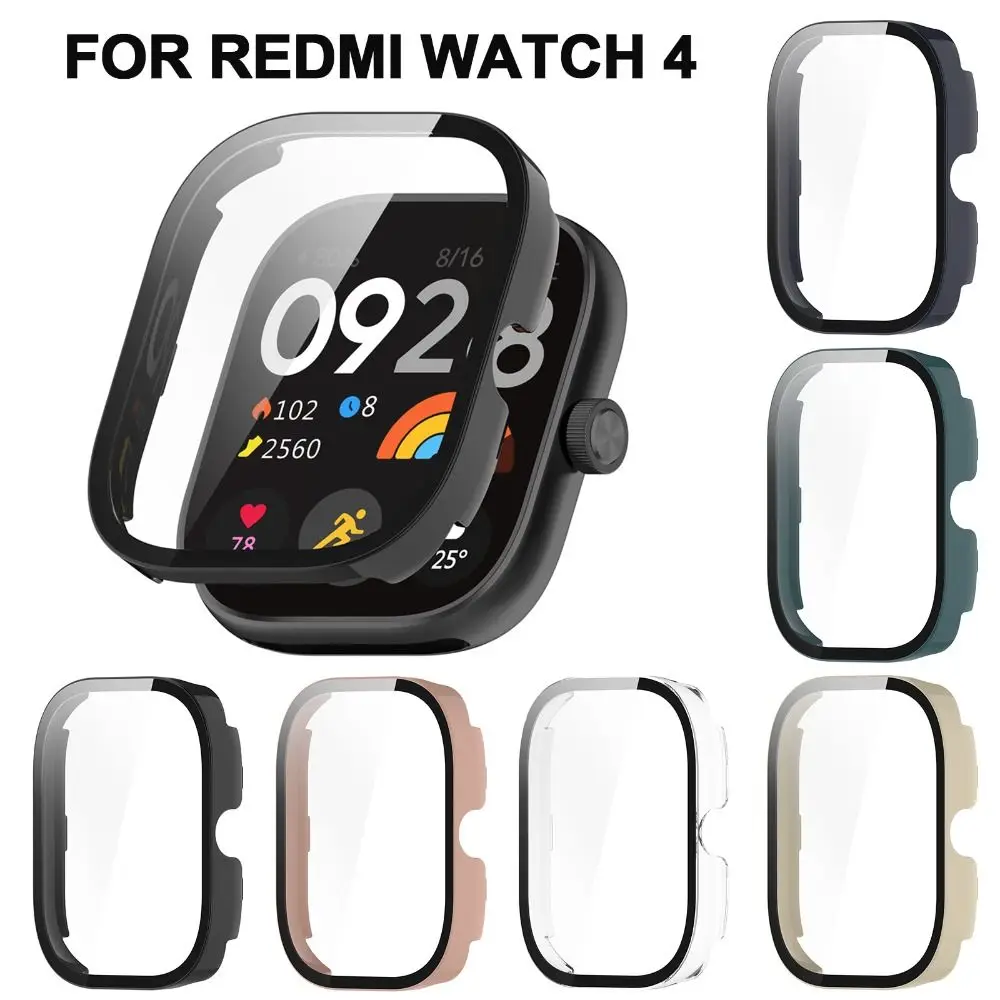 New PC+Tempered Protective Case Smart Watch Screen Protector Full Cover Hard Cover Shell for Redmi Watch 4