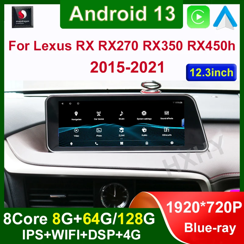 

Android 13 8+128G Qualcomm Auto Carplay Car Dvd Player for Lexus RX RX200t Rx300 Rx350 Rx450h RX400 Radio Multimedia Stereo