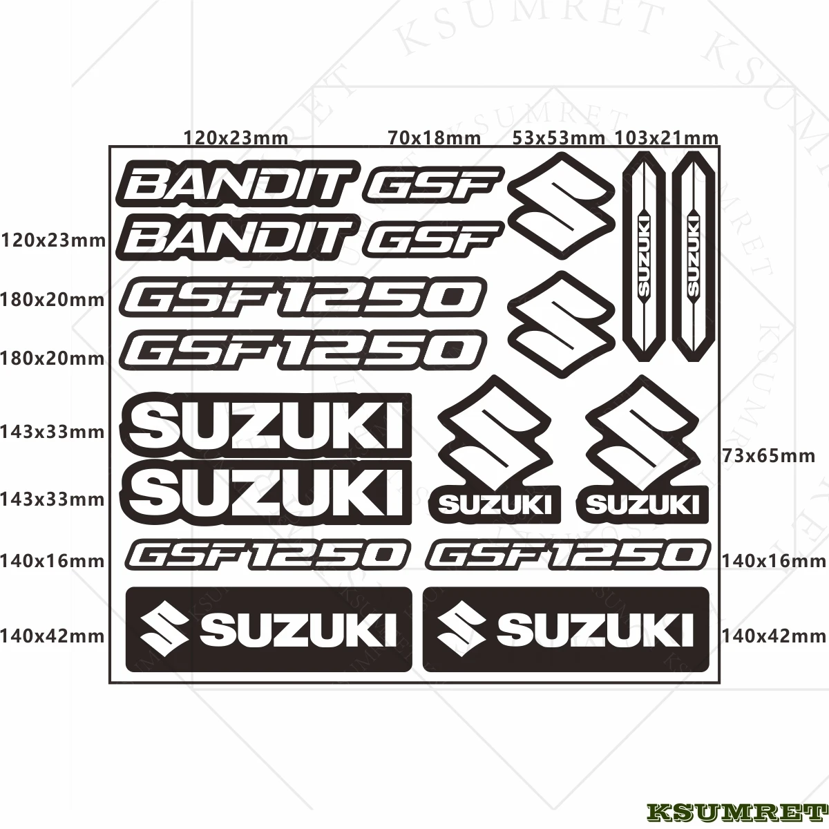 Vinyl For Suzuki Motorcycle Stickers GSF1250 Logo Decal Reflective Waterproof