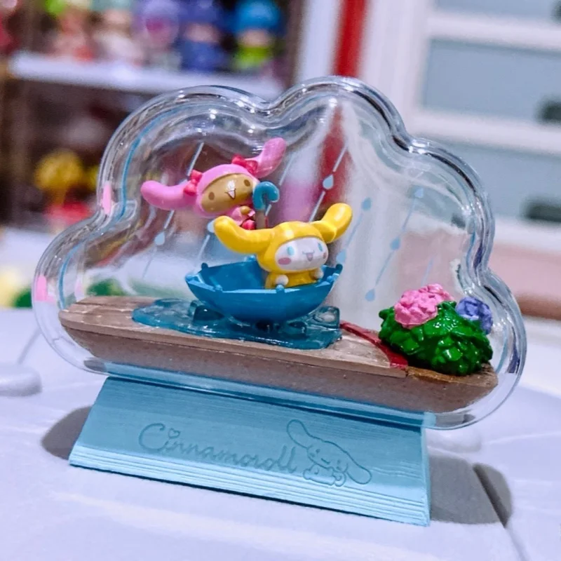 Re-Ment Cinnamoroll Terrarium Collection Series Miniaturszene Desktop-Dekoration Spielzeugfigur Anpassbares Geburtstagsgeschenk