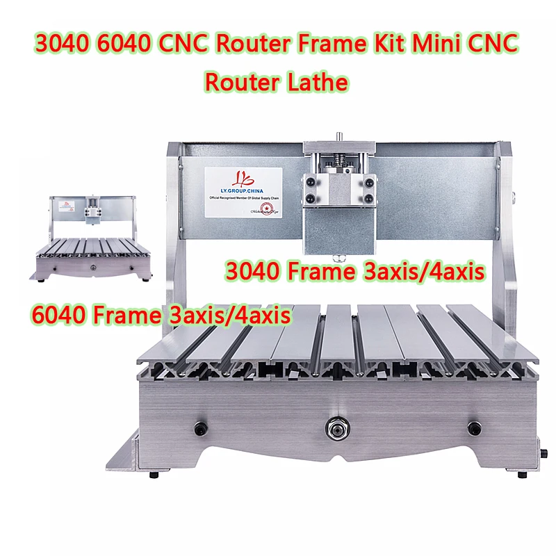 

3040 6040 CNC Router Frame Kit Mini CNC Router Lathe for DIY CNC 65mm Spindle Nema23 Motor Engraving Machine